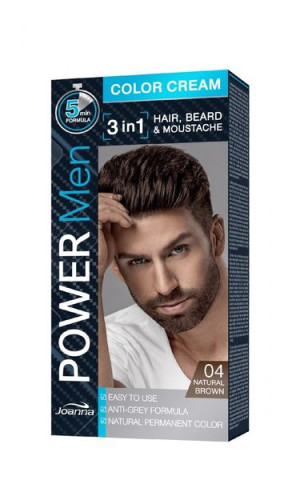 Joanna Power Men Color Cream Farba do włosów 3in1 dla mężczyzn nr 04 Natura