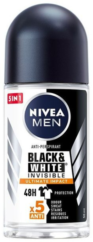 Nivea Men Dezodorant BLACK& WHITE INVISIBLE Ultimate Impact 5in1 roll-on 50