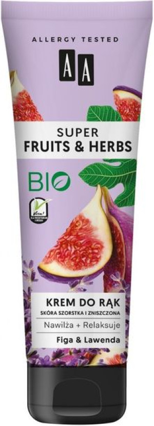 AA Super Fruits & Herbs Krem do rąk nawilżająco-relaksujący Figa & Lawenda
