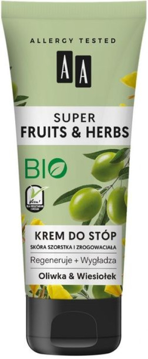 AA Super Fruits & Herbs Krem do stóp regenerująco-wygładzający Oliwka & Wie