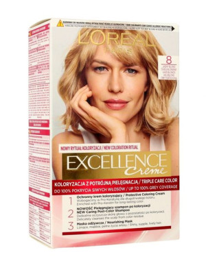 Loreal Excellence Creme Krem koloryzujący 8 Jasny Blond 1op.