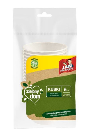 Sarantis Jan Niezbędny Zielony Dom Kubki z surowca roślinnego 250ml 1op.-6s