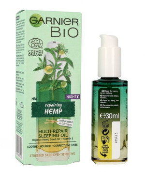 Garnier BIO Multi-naprawczy Olejek do twarzy na noc Reparing Hemp 30ml