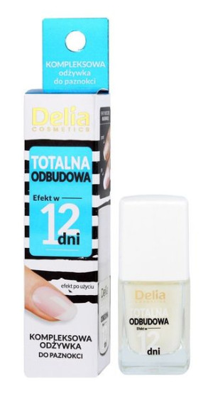 Delia Cosmetics Odżywka do paznokci TOTALNA ODBUDOWA, efekt w 12 dni, 11ml