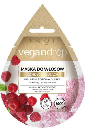 Marion Vegan Drop Maska do włosów kondycjonująca Malina& Różowa Glinka 20ml