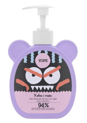 YOPE Naturalne Mydło do rąk dla dzieci - KOKOS i MIĘTA 400ml