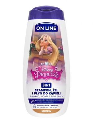 On Line Disney Żel pod prysznic 3w1 dla dzieci Princess - Muffin 400ml