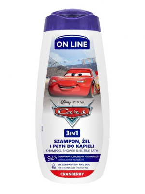 On Line Disney Żel pod prysznic 3w1 dla dzieci Cars - Cranberry 400ml
