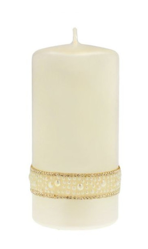 ARTMAN Świeca ozdobna Crystal Opal Pearl biała - walec średni 1szt