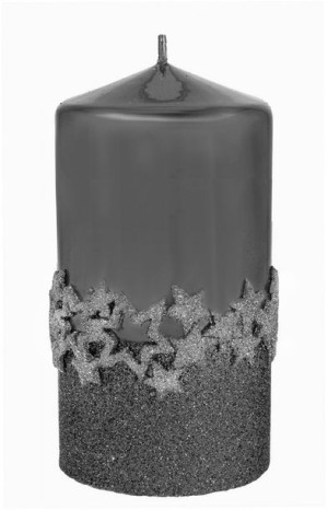 ARTMAN Boże Narodzenie Świeca ozdobna Ice Star grafitowa - walec średni 1sz