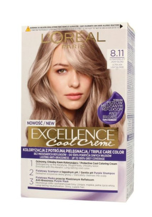 Loreal Excellence Cool Creme Krem koloryzujący 8.11 Ultra Popielaty Jasny B