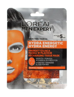Loreal Men Expert Zestaw Hydra Energetic Energetyzująca Maska w płachcie 1s