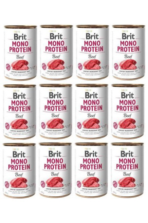 BRIT PUSZKA MONO PROTEIN BEEF 12x400g/wołowina
