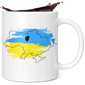 Kubek Pięść Solidarni Z Ukrainą Wolna Ukraina Mapa
