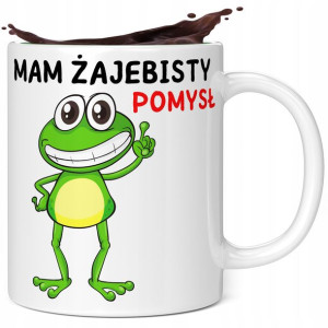 Kubek śmieszny na prezent ŻABA ŻAJEBISTY POMYSŁ