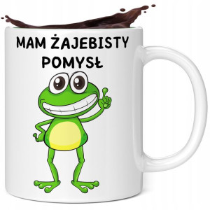 Kubek śmieszny na prezent ŻABA ŻAJEBISTY POMYSŁ