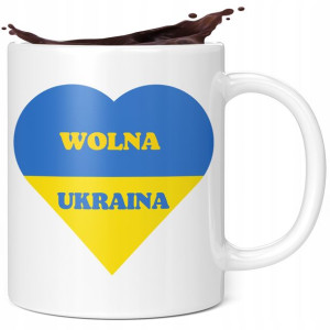 Kubek Solidarni Z Ukrainą Wolna Ukraina! Serce