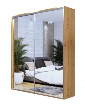Szafa przesuwna VIKI 200x245,5x61 cm wysoka lustra