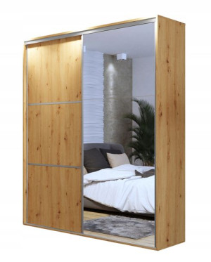Szafa przesuwna VIKI 200x245,5x61 cm wysoka lustro