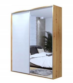 Szafa przesuwna VIKI 200x245,5x61 cm wysoka lustro