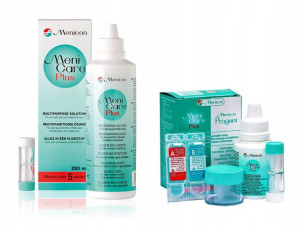 Płyn Menicare PLUS 250ml + zestaw podróżny 50ml