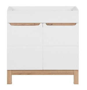 Stojąca szafka pod umywalkę Marsylia 3X 80 cm - Biały połysk