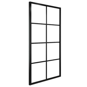 Drzwi przesuwne, aluminium i szkło ESG, 102,5x205 cm, czarne