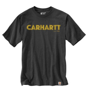 Koszulka Carhartt Heavyweight Core Logo Relaxed Fit CARBON HEATHER
