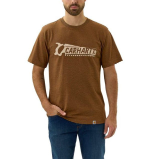 Koszulka Carhartt Heavyweight Saw Relaxed Fit OILED WALNUT HEATHER