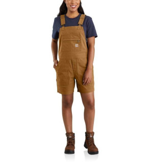 Krótkie ogrodniczki Carhartt Rugged Flex® Canvas Shortall CARHARTT BROWN