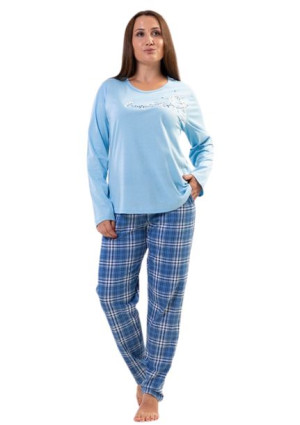 Piżama Damska Vienetta bawełniana +Size 3XL długa