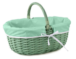 Zielony Kosz Wiklinowy Z Uchwytem Na Ślub Wesele Alkohol 48x34x21/34 Cm