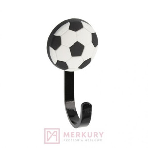 Wieszak meblowy dziecięcy piłka BALL, czarno-biały