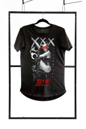 T-shirt Men Black L Fashion