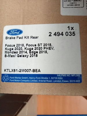2494035 Klocki Tył Oe Ford Edge 2015- Focus 2018-