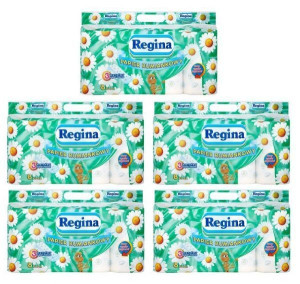 Papier toaletowy Regina Rumiankowy 3 warstwy (8 rolek) x 5 opakowań