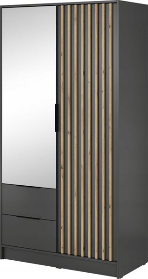 Szafa z lustrem KELLY 105 cm szuflady grafit