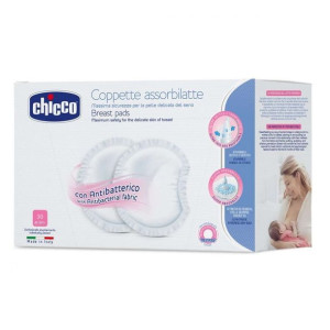 Chicco Wkładki Extra Comfort-30 Sztuk Antybakteryjne Wkładki Laktacyjne