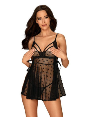 Bielizna-heartia Babydoll Czarna L/xl