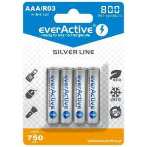 Everactive Silver Line R03/aaa Akumulator Ni-mh 800 Mah Opakowanie 4 Szt.