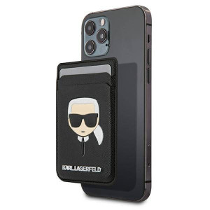 Karl Lagerfeld Klwmskhsfbk Etui Na Karty Saffiano Karl's Head Magsafe Czarn