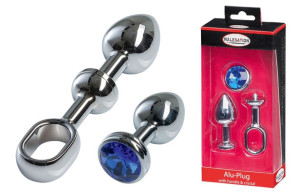 Malesation Alu-plug With Handle & Crystal Small, Chrome