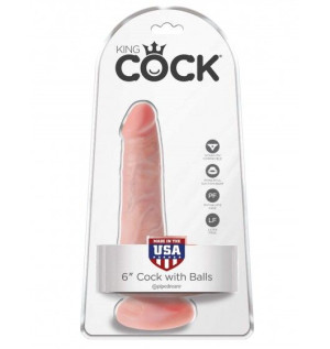 King Cock 6" Cock With Balls Flesh