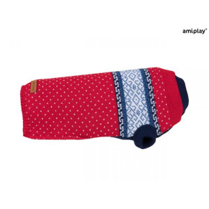 Amiplay Sweterek Dla Psa Bergen 50 cm Czerwony