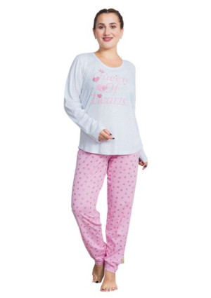 Piżama Damska Vienetta bawełniana +Size 1XL długa