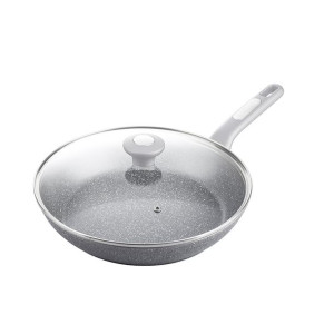 Patelnia 22 cm z pokrywą - granitowa KAMILLE