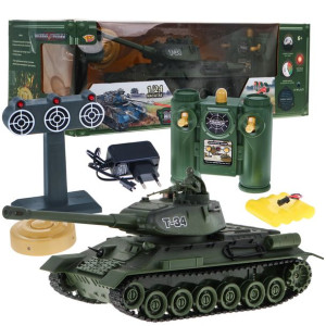 zdalnie sterowany CZOŁG T34 kamuflaż + mina + tarcza