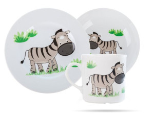 Komplet obiadowy dla dzieci 3-el. ZEBRA LUBIANA