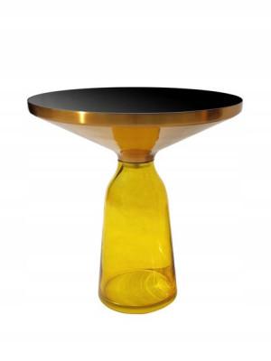 Stolik kawowy szklany Bottle Table Yellow 50/53 cm