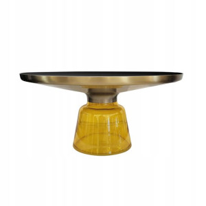 Stolik kawowy szklany Bottle Table Yellow 75/37 cm